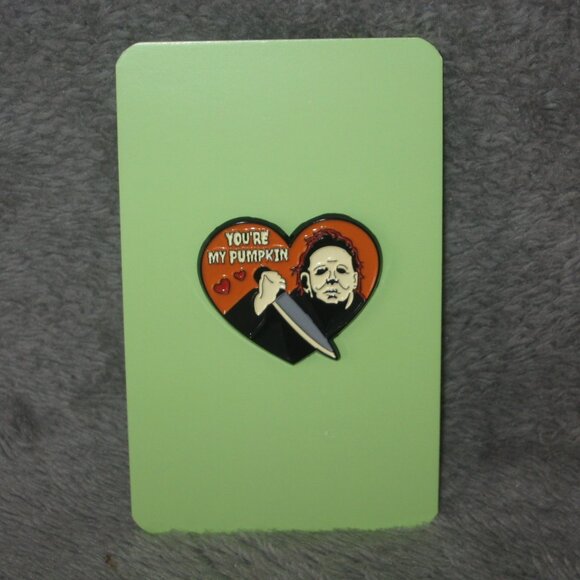 Horror Halloween Michael Myers You're My Pumpkin Enamel Pin 251031A2 - Picture 3 of 6